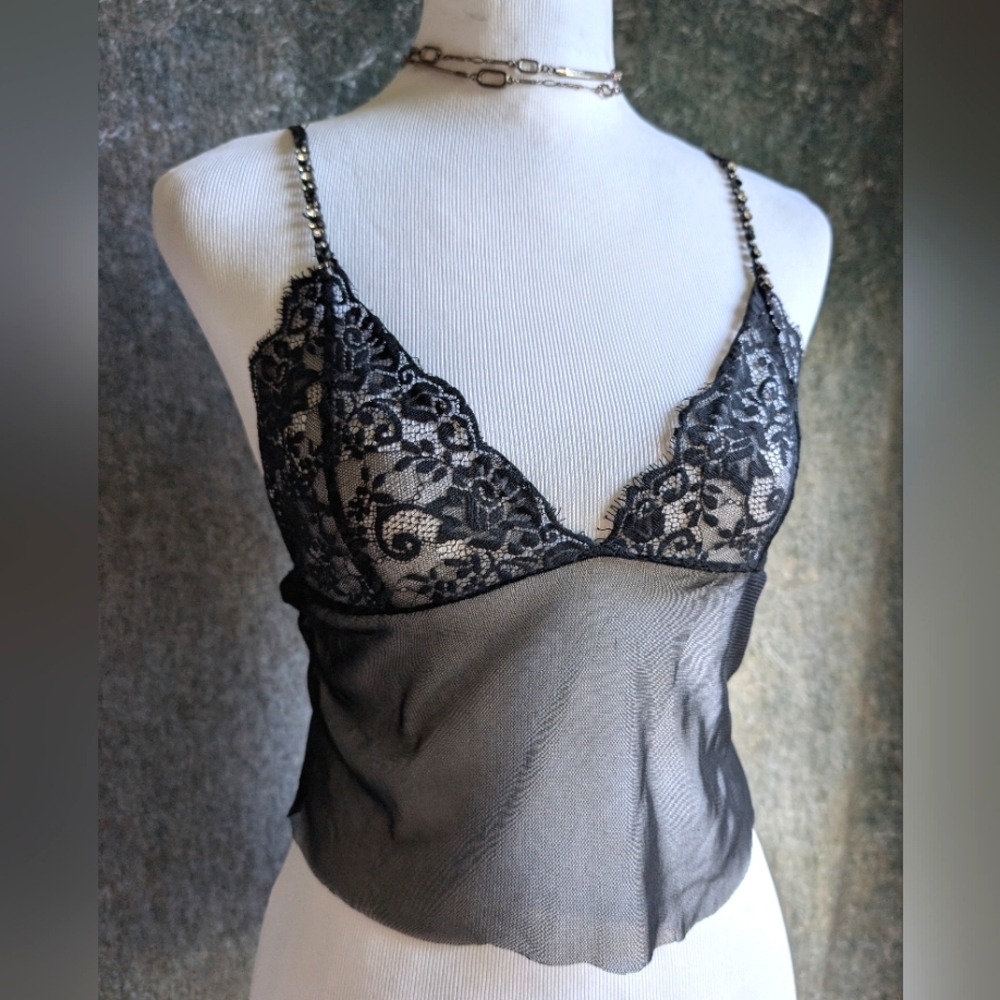 Sheer Black Lace Camisole - Picture 2 of 6
